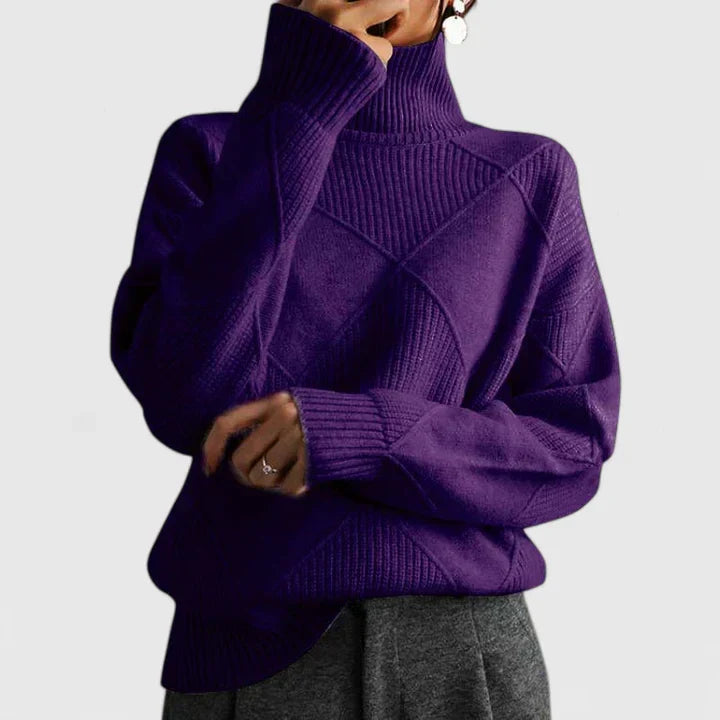 Mirella | High-Collar Patterned Jumper