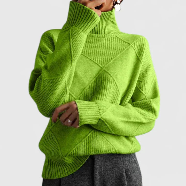 Mirella | High-Collar Patterned Jumper