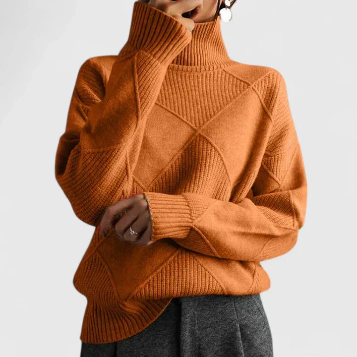 Mirella | High-Collar Patterned Jumper
