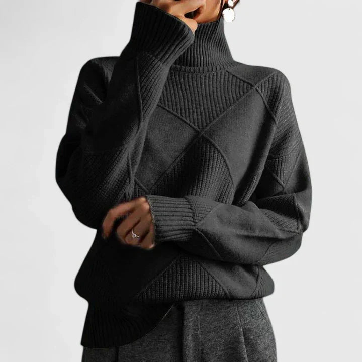 Mirella | High-Collar Patterned Jumper