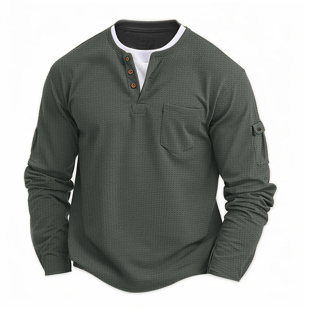 Graham | Men’s Textured Long-Sleeve Henley Top