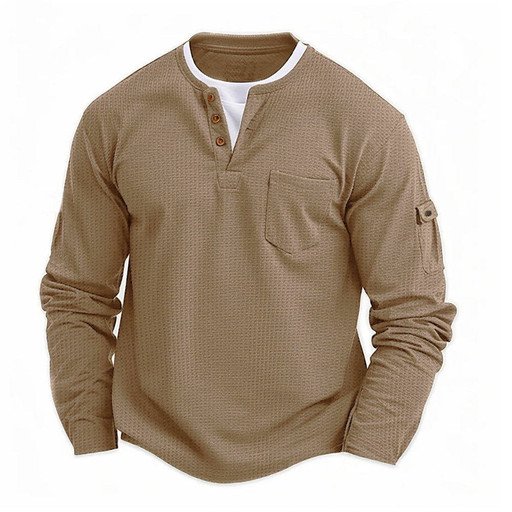 Graham | Men’s Textured Long-Sleeve Henley Top