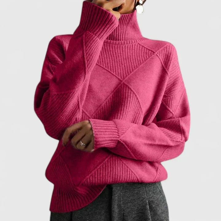 Mirella | High-Collar Patterned Jumper