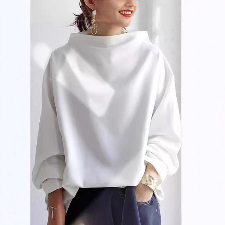 Serena | Draped High-Neck Relaxed Top