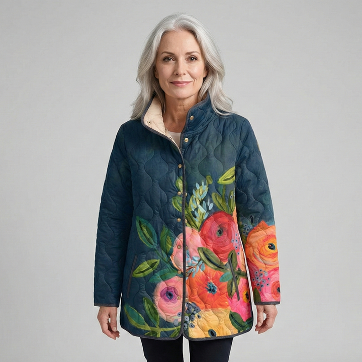 Lenora | Vintage-Inspired Floral Quilted Jacket