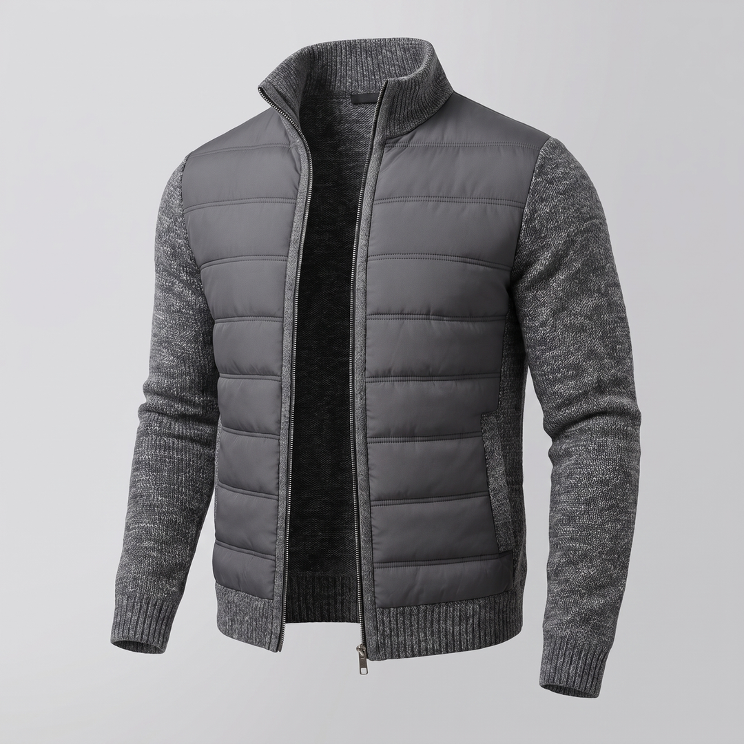 Benedict | Men's Quilted Jacket with Fleece-Look Sleeves