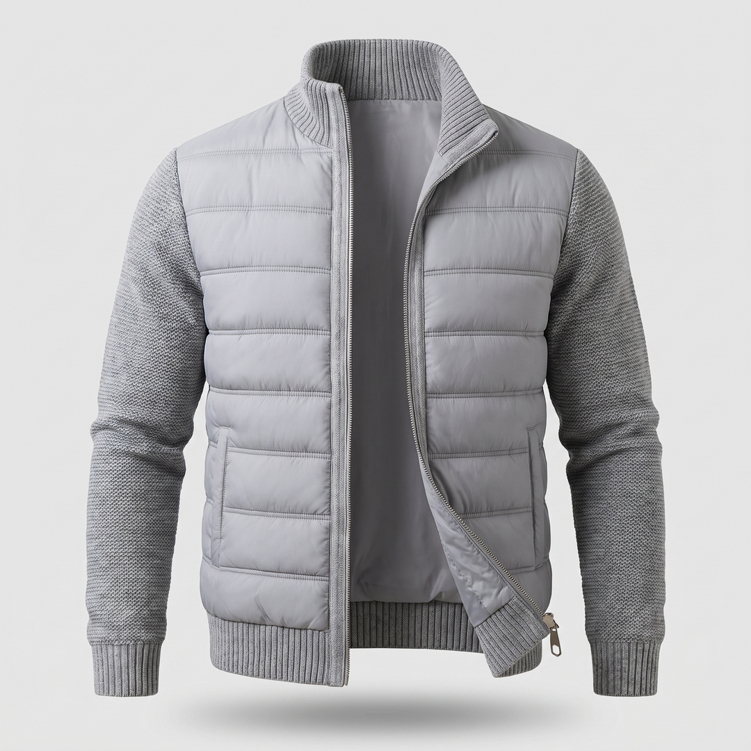 Benedict | Men's Quilted Jacket with Fleece-Look Sleeves
