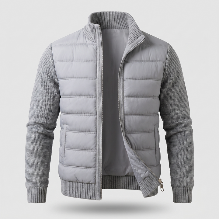 Benedict | Men's Quilted Jacket with Fleece-Look Sleeves