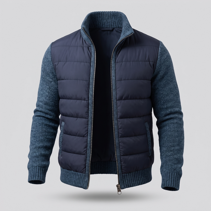 Benedict | Men's Quilted Jacket with Fleece-Look Sleeves
