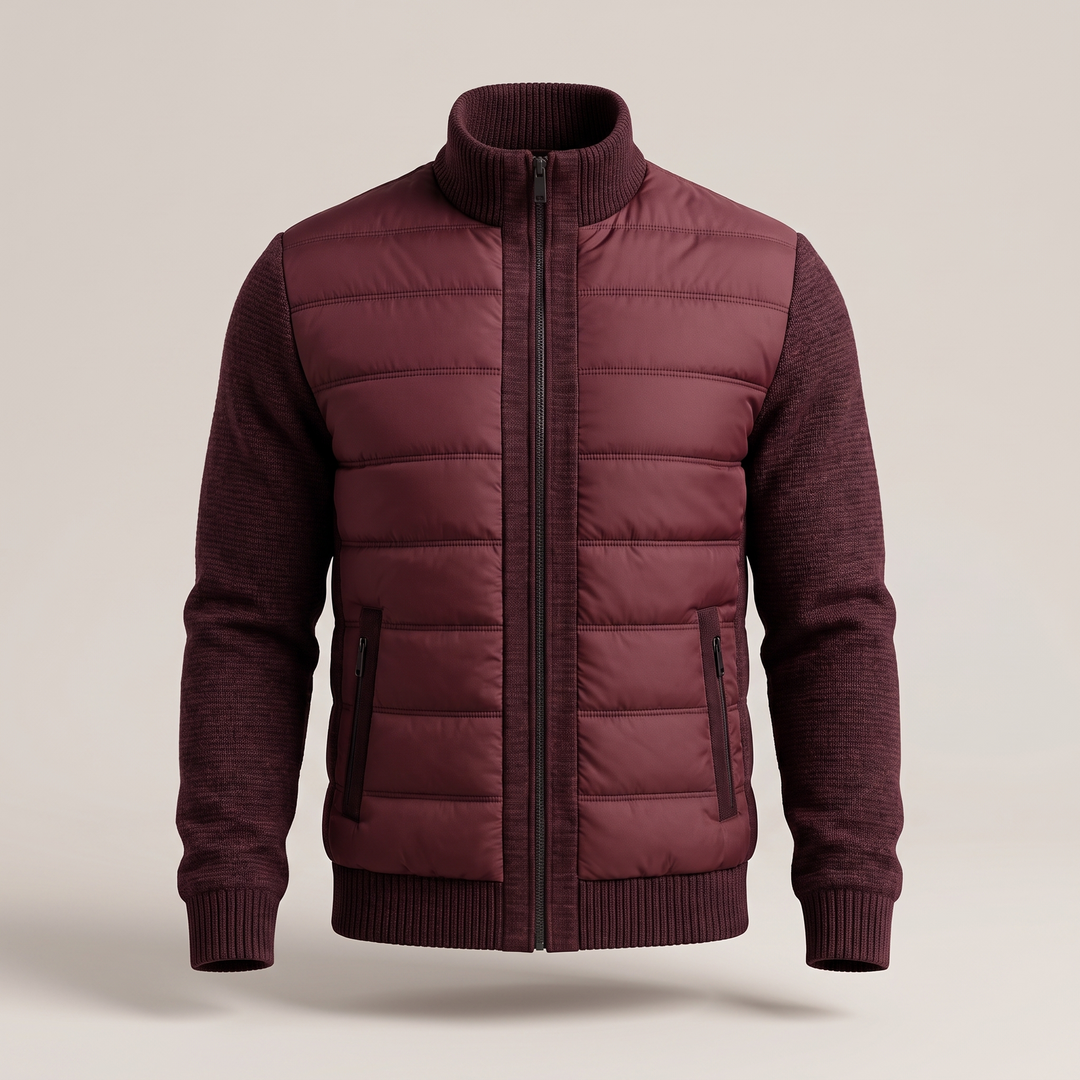 Benedict | Men's Quilted Jacket with Fleece-Look Sleeves