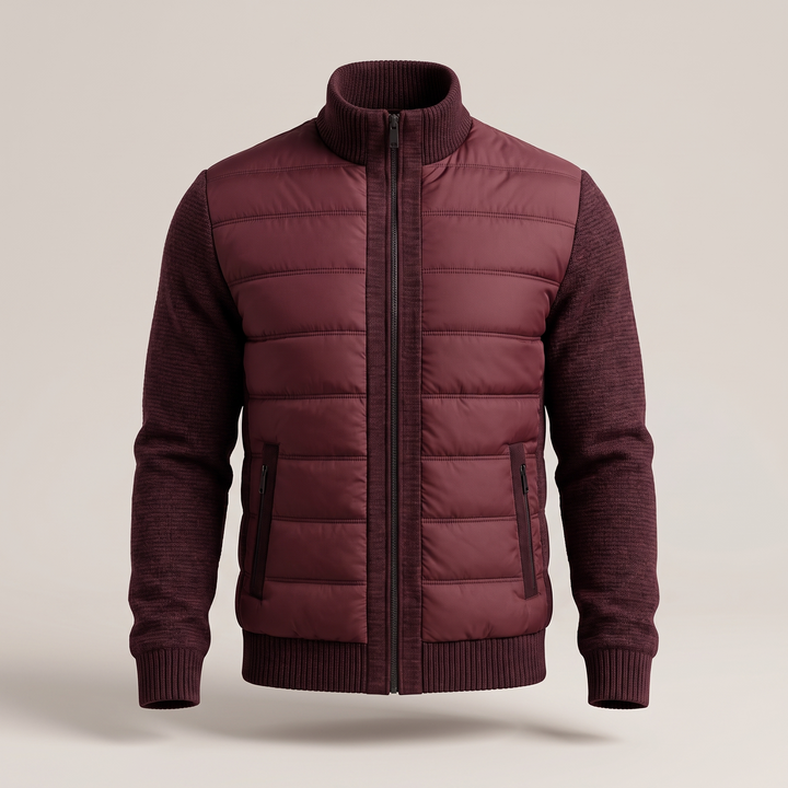 Benedict | Men's Quilted Jacket with Fleece-Look Sleeves