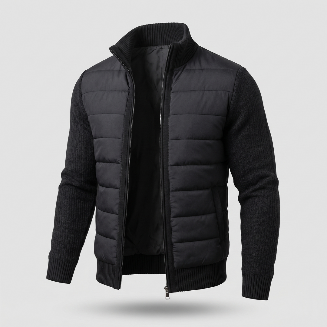 Benedict | Men's Quilted Jacket with Fleece-Look Sleeves