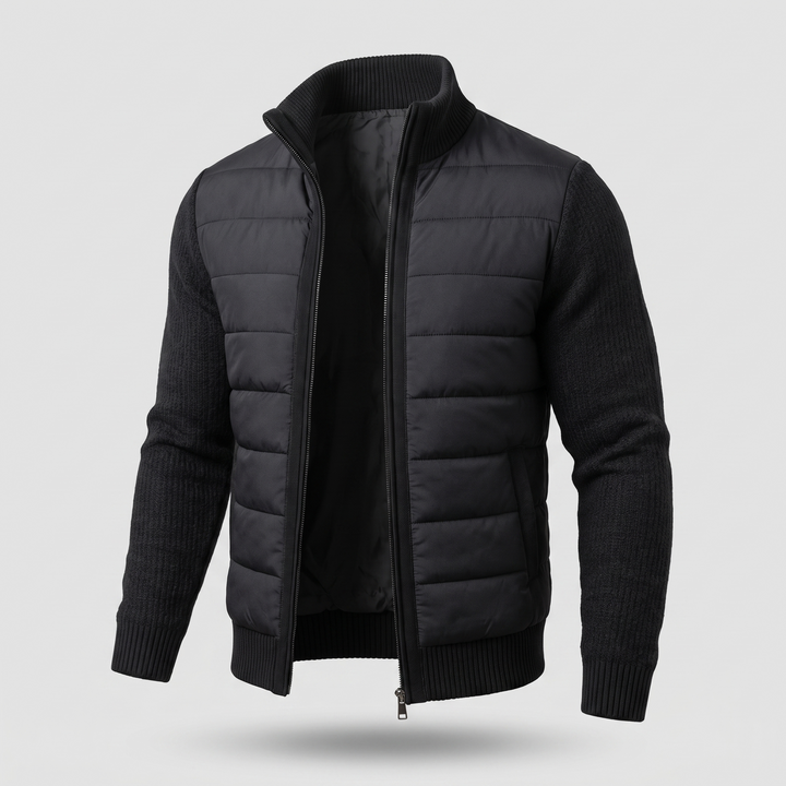 Benedict | Men's Quilted Jacket with Fleece-Look Sleeves