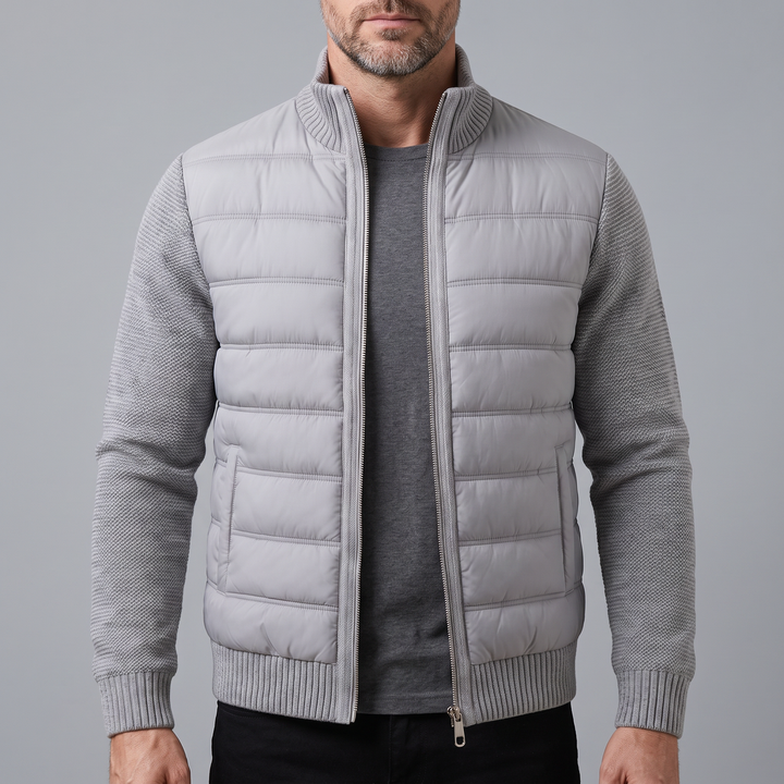 Benedict | Men's Quilted Jacket with Fleece-Look Sleeves