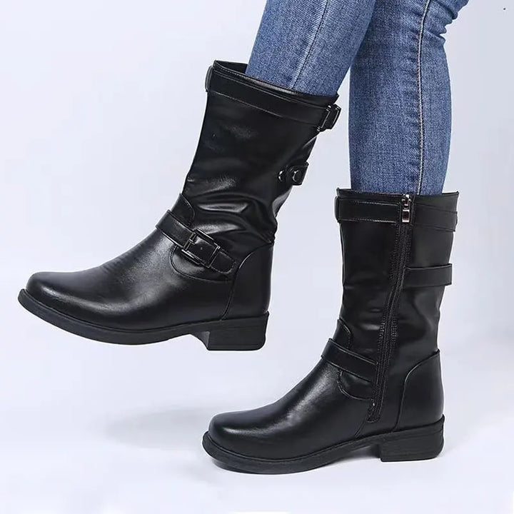 Iris | Women's Mid-Calf Buckle Boots