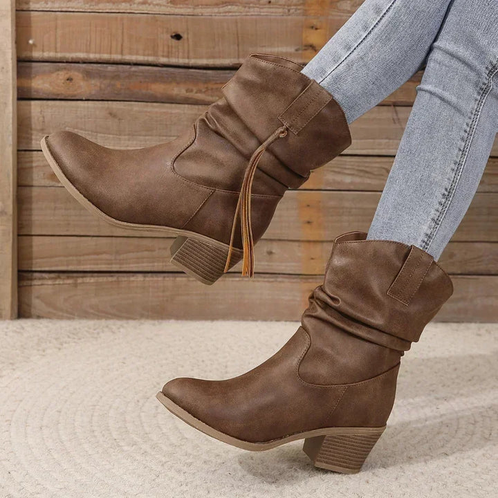 Maud | Women's Western Block Heel Ankle Boots