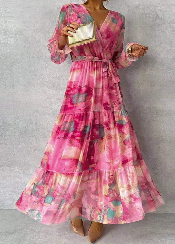 Katie | Women's Floral Belted Maxi Dress