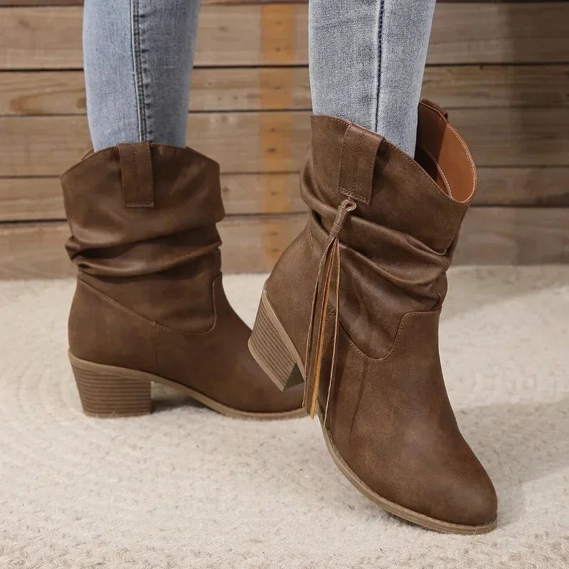 Maud | Women's Western Block Heel Ankle Boots