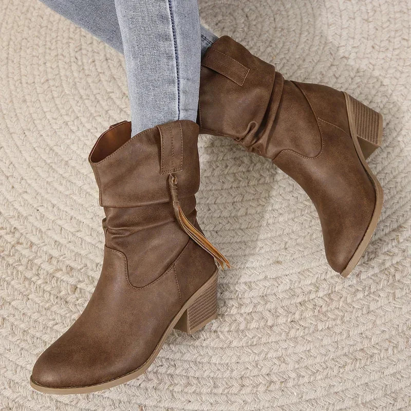 Maud | Women's Western Block Heel Ankle Boots