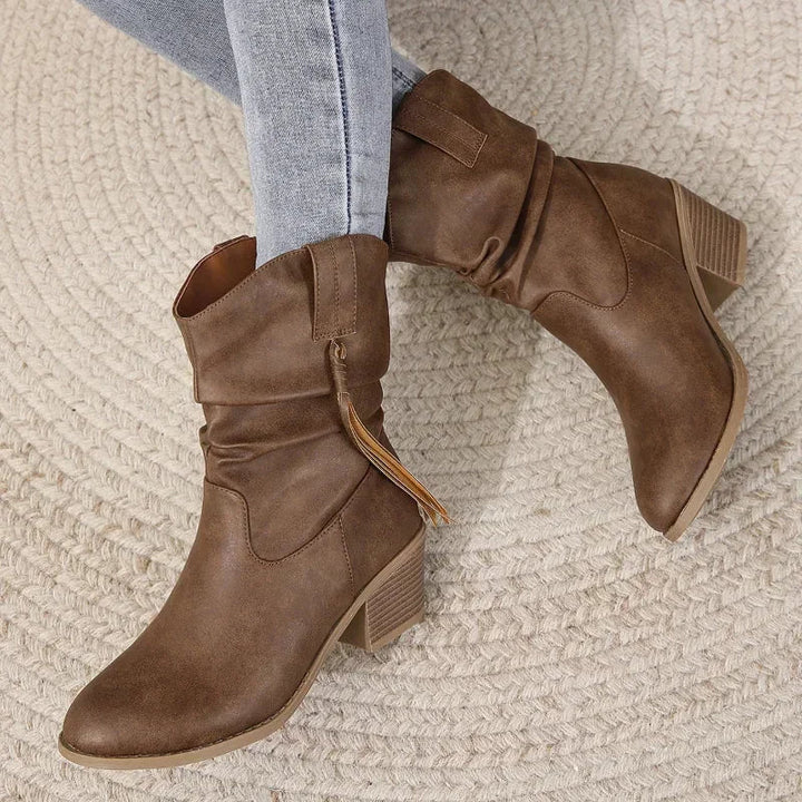 Maud | Women's Western Block Heel Ankle Boots