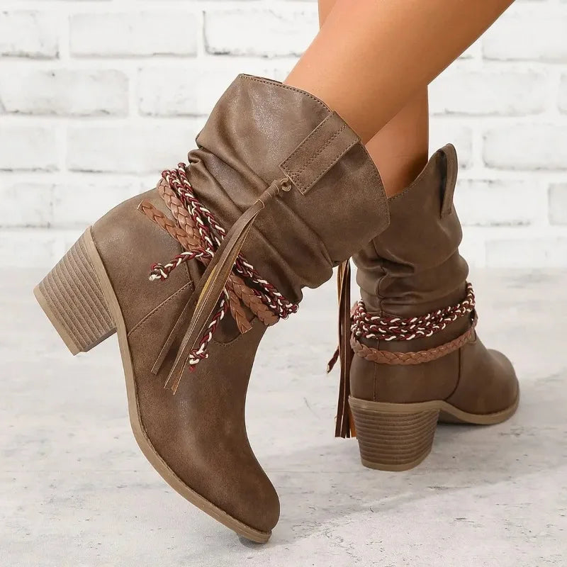 Maud | Women's Western Block Heel Ankle Boots