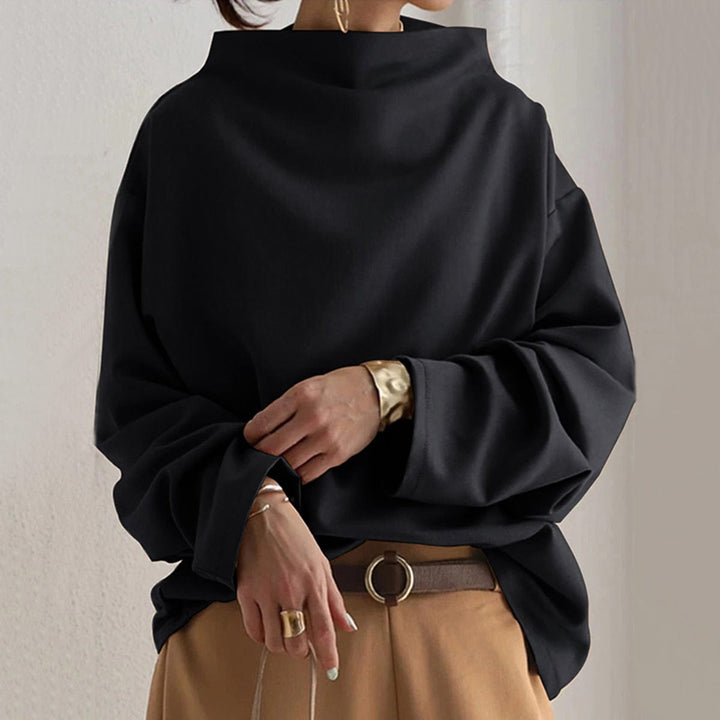 Serena | Draped High-Neck Relaxed Top