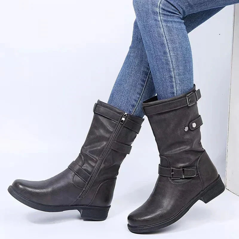 Iris | Women's Mid-Calf Buckle Boots