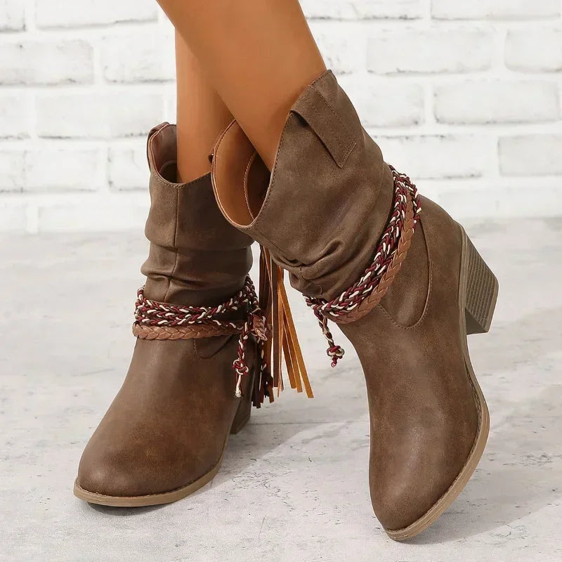 Maud | Women's Western Block Heel Ankle Boots