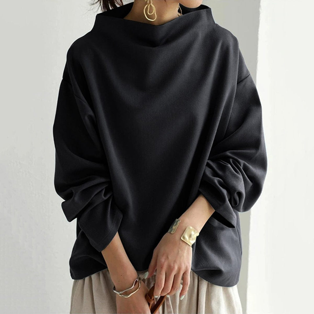 Serena | Draped High-Neck Relaxed Top