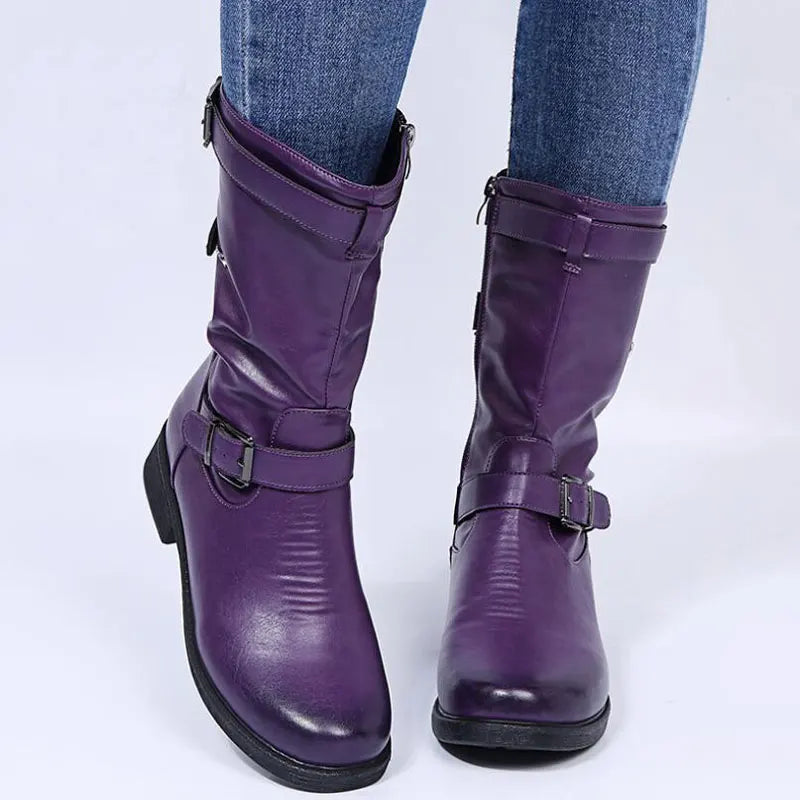 Iris | Women's Mid-Calf Buckle Boots