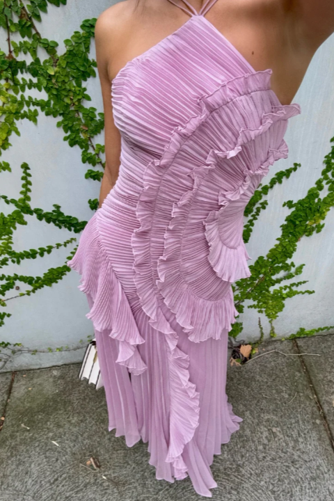 Estelle | Women's Halter Neck Pleated Maxi Dress