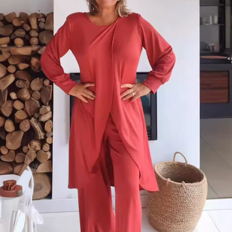 Isaline | High-Low Tunic & Wide-Leg Trouser Set