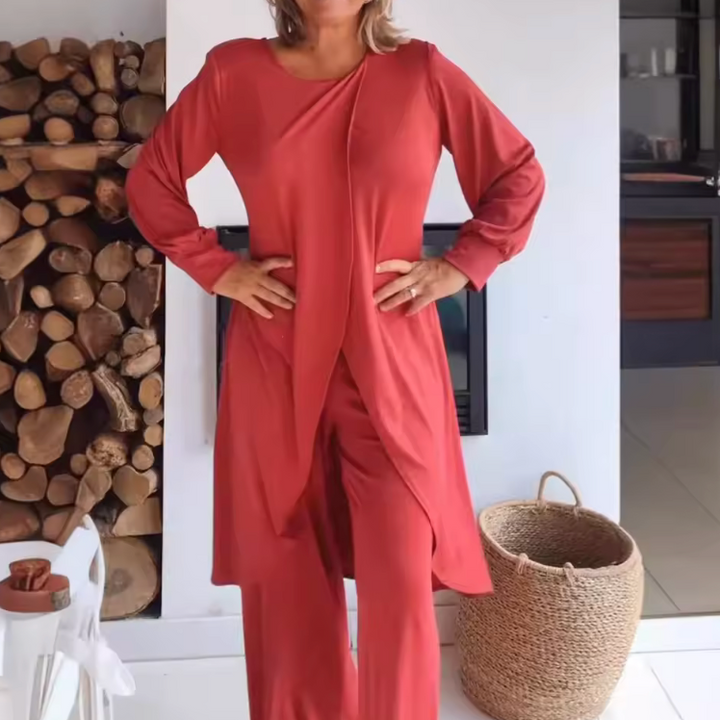 Isaline | High-Low Tunic & Wide-Leg Trouser Set