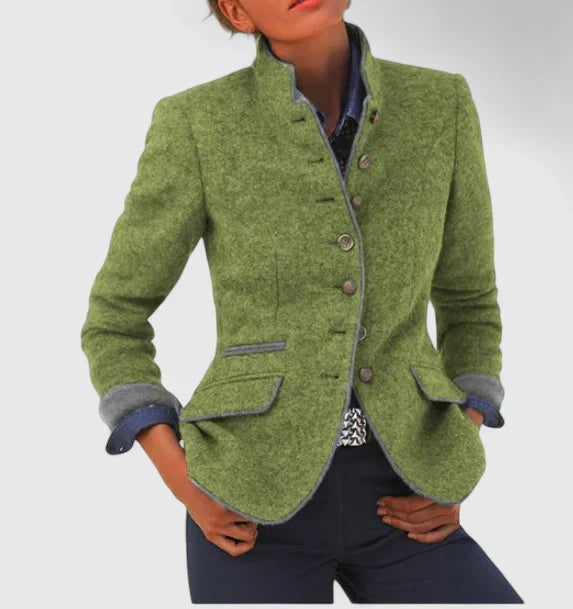 Kitty | Women's Tweed-Look Stand-Collar Jacket