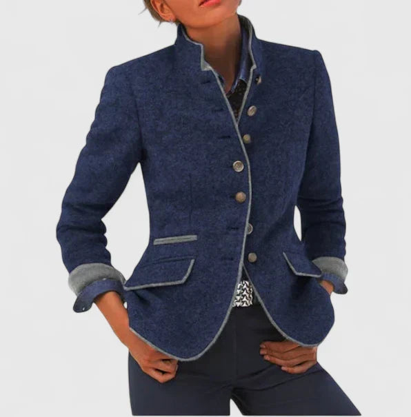 Kitty | Women's Tweed-Look Stand-Collar Jacket