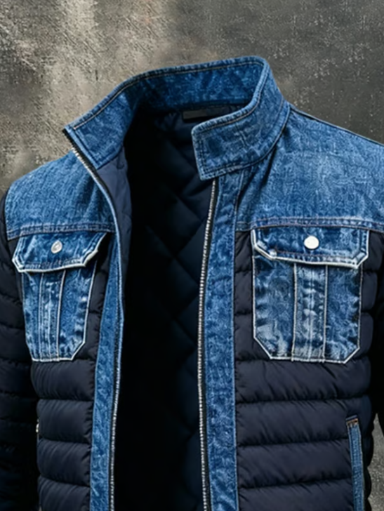 Conrad | Men’s Quilted Jacket with Denim Detailing