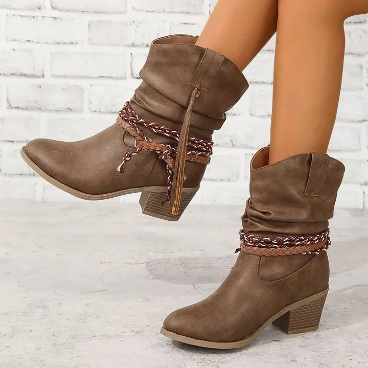 Maud | Women's Western Block Heel Ankle Boots