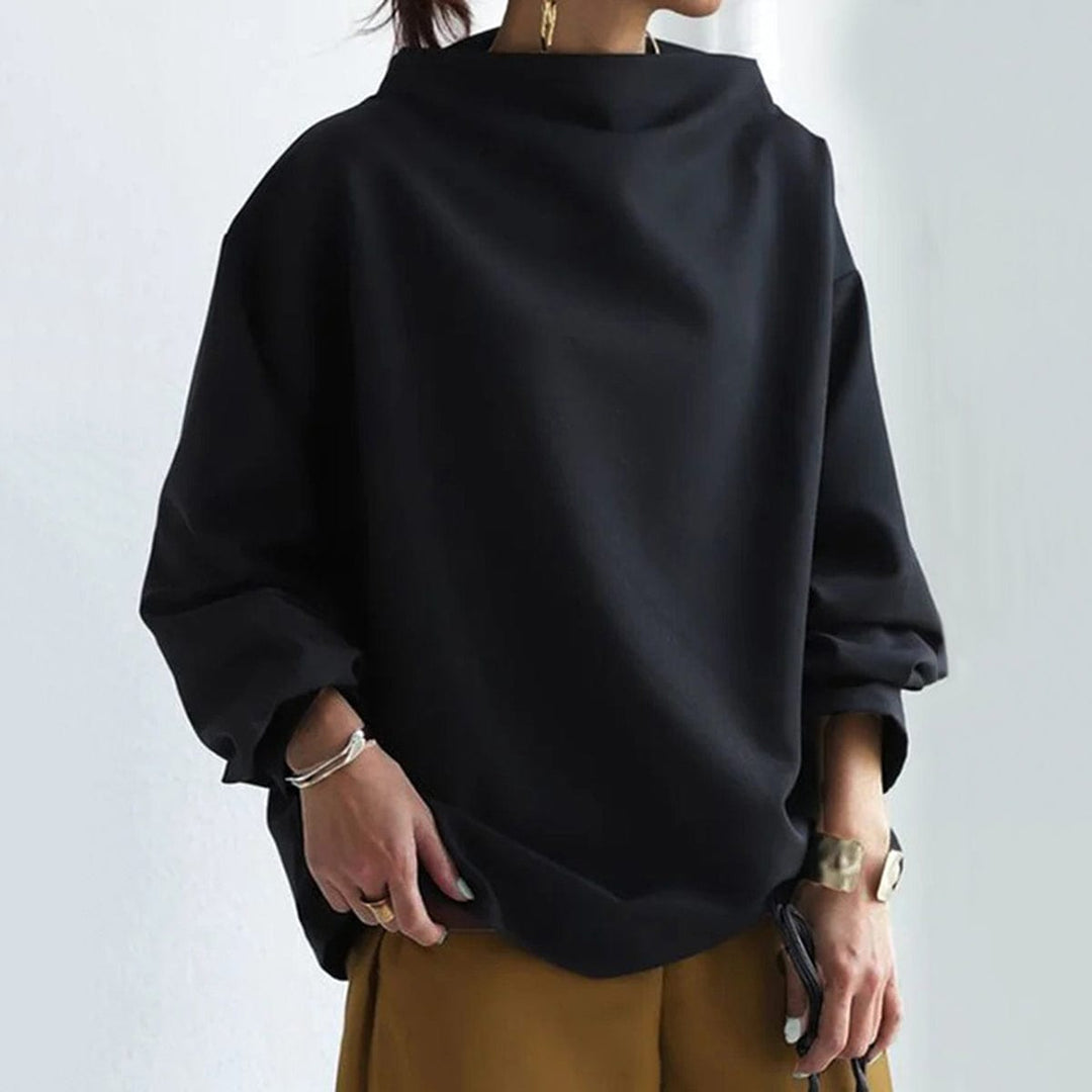 Serena | Draped High-Neck Relaxed Top