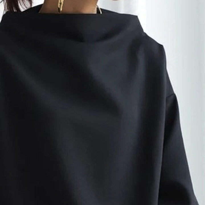Serena | Draped High-Neck Relaxed Top