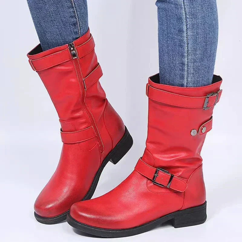 Iris | Women's Mid-Calf Buckle Boots