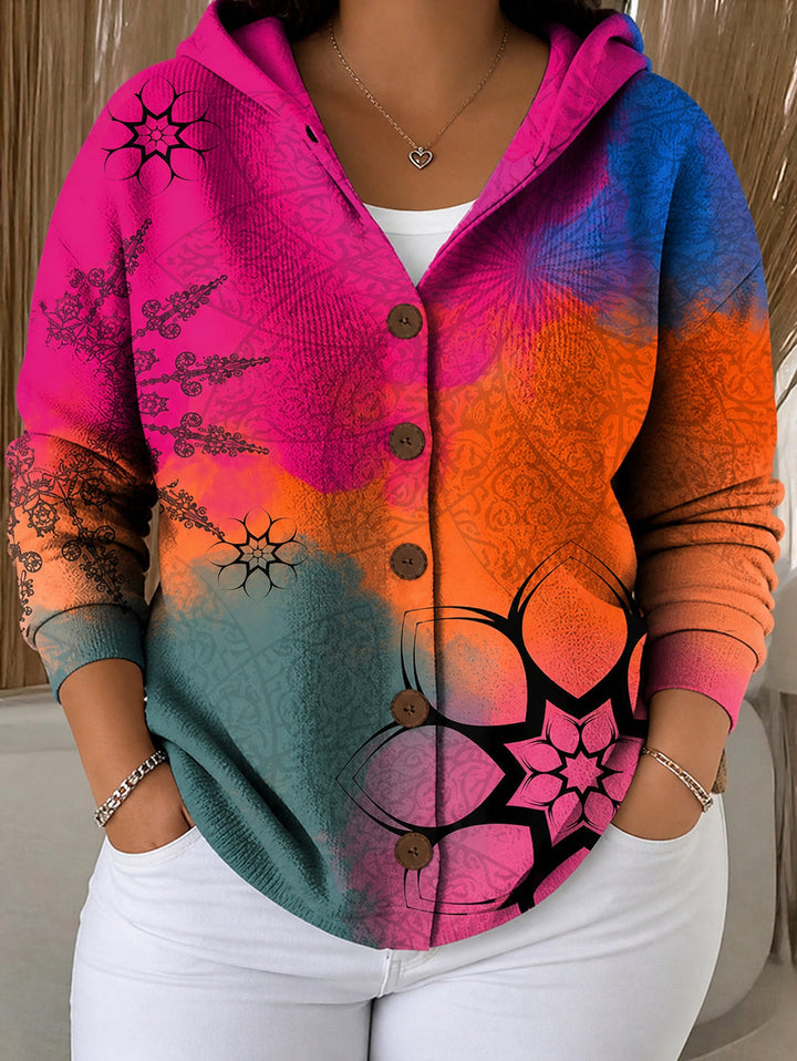 Briony | Women's Patchwork Print Hooded Cardigan
