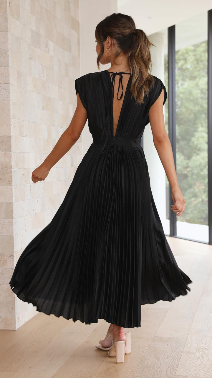 Maria | Women's Pleated V-Neck Maxi Dress