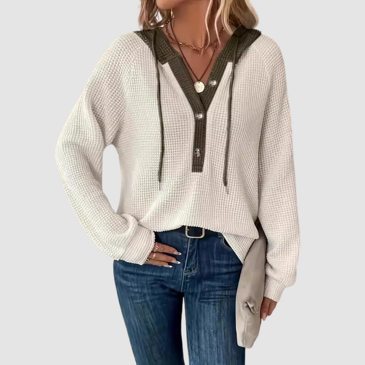 Louise | Women’s Relaxed Knitted Hooded Top
