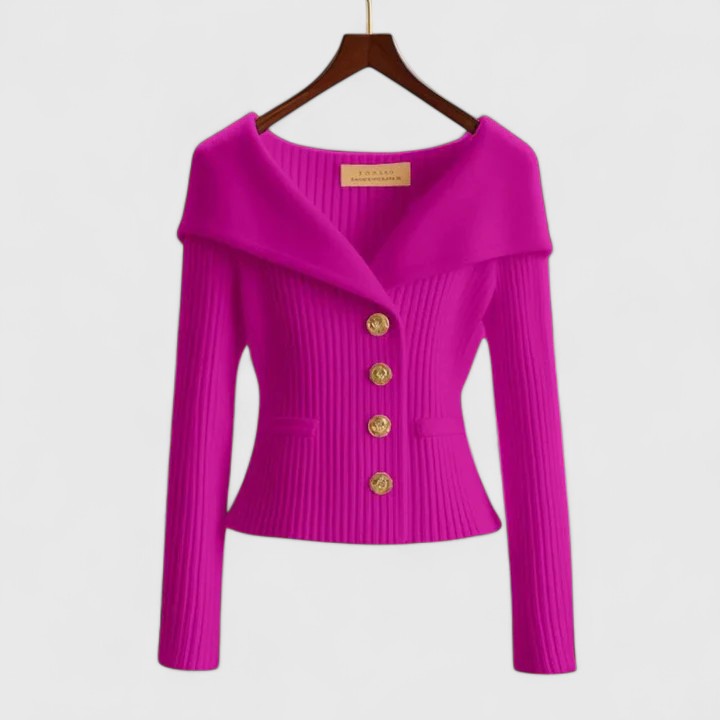 Holly | Off-Shoulder Button Cardigan