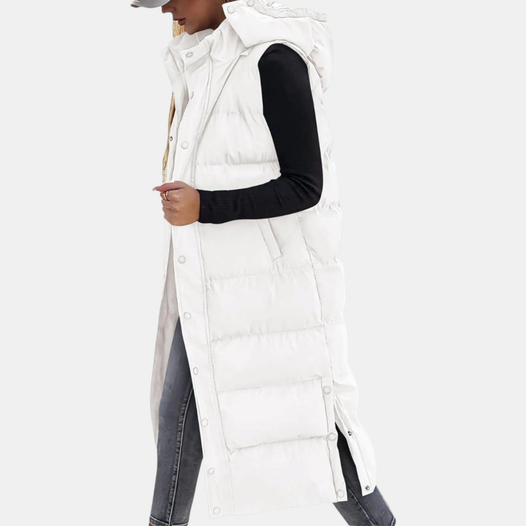 Charlotte | Women's Long Hooded Puffer GiletCharlotte | Women's Long Hooded Puffer Gilet