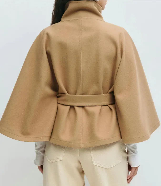 Florence | Women's Belted High-Neck Cape Coat