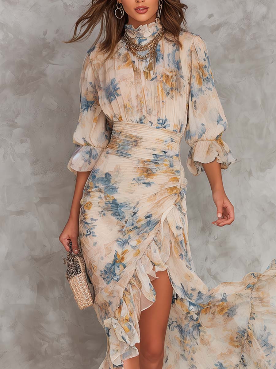Isolde | Women’s Floral High-Neck Maxi Dress
