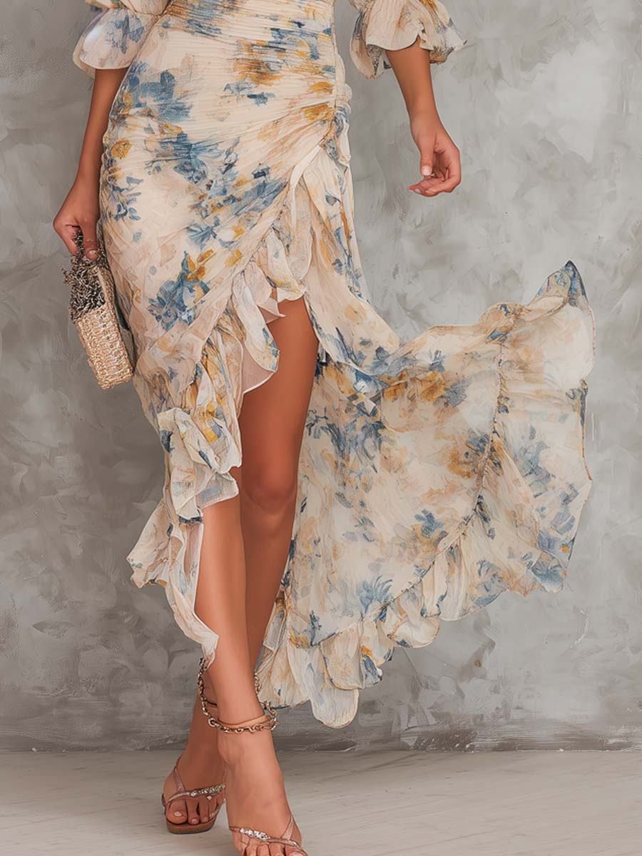 Isolde | Women’s Floral High-Neck Maxi Dress