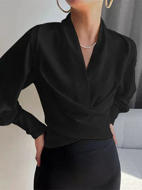 Coralie | Women's Draped V-Neck Wrap Blouse