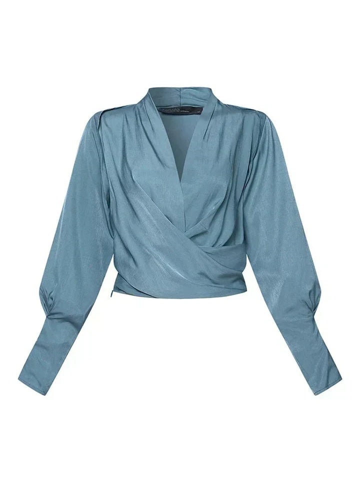 Coralie | Women's Draped V-Neck Wrap Blouse